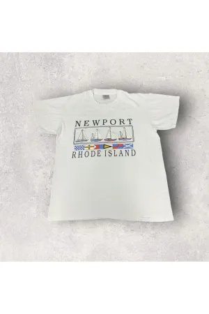 Vintage Oneita Single Stitch Newport Rhode Island Travel Tee- L