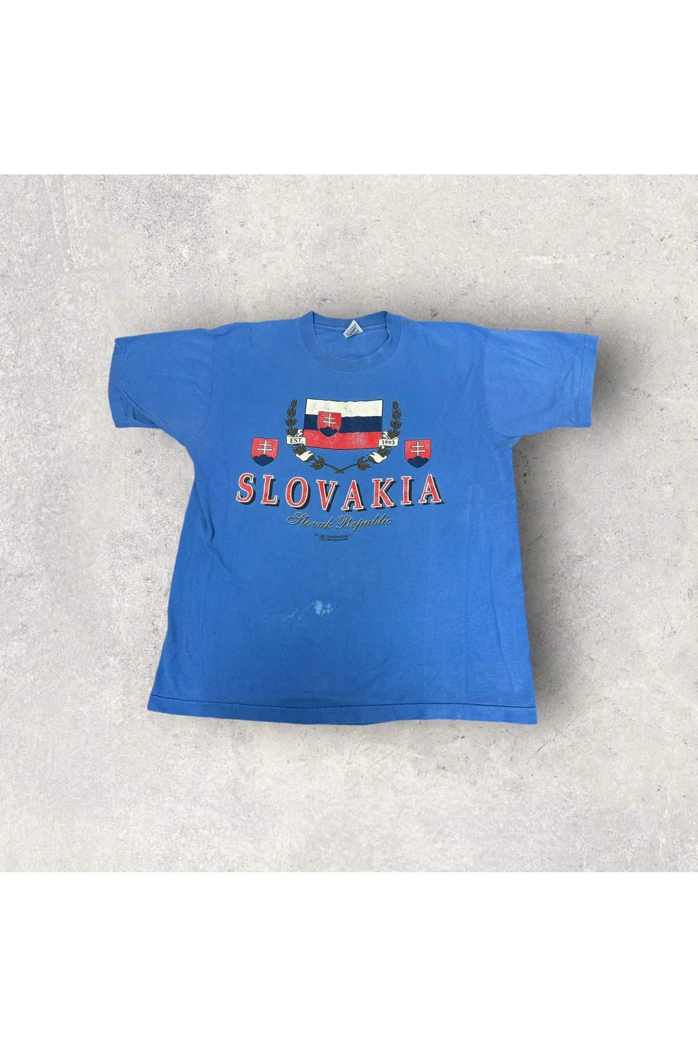 Vintage Single Stitch Fruit of the Loom Slovakia Tee- L