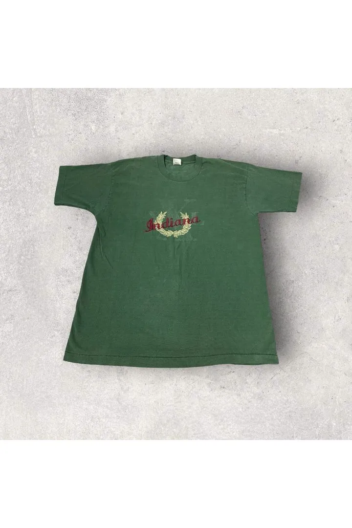 Vintage Single Stitch Indiana Embroidered Tee- XL