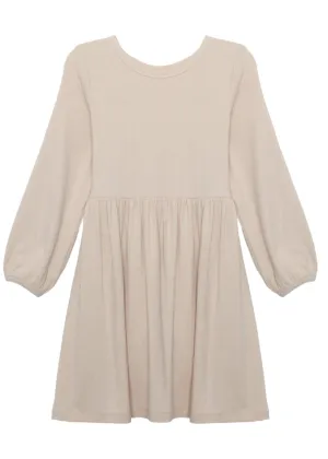 Wanderlust Knit Cream Long Sleeve Dress