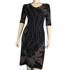 Water Lily Amanda Dress Black and Bronze