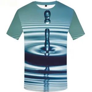 Water T shirts Men Gothic T-shirts Graphic Space Tshirt Printed Gray Shirt Print Short Sleeve Full Print Men Digital O-neck