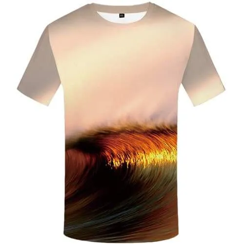 Wave T-shirt Men Flame Tshirt Anime Psychedelic Tshirts Casual Colorful T shirts Funny Harajuku T-shirts 3d Short Sleeve Hip hop