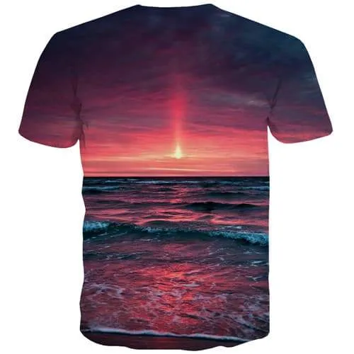 Wave T-shirt Men Flame Tshirts Casual Ocean Tshirts Novelty Harajuku T shirts Funny Gothic Tshirts Cool Short Sleeve Fashion