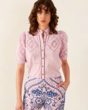 Winn Lilac Eyelet Shirt