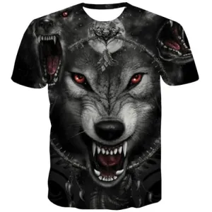 Wolf T-shirt Men Animal Tshirt Printed Galaxy T-shirts Graphic Abstract Tshirts Casual Gothic T-shirts 3d Short Sleeve T shirts