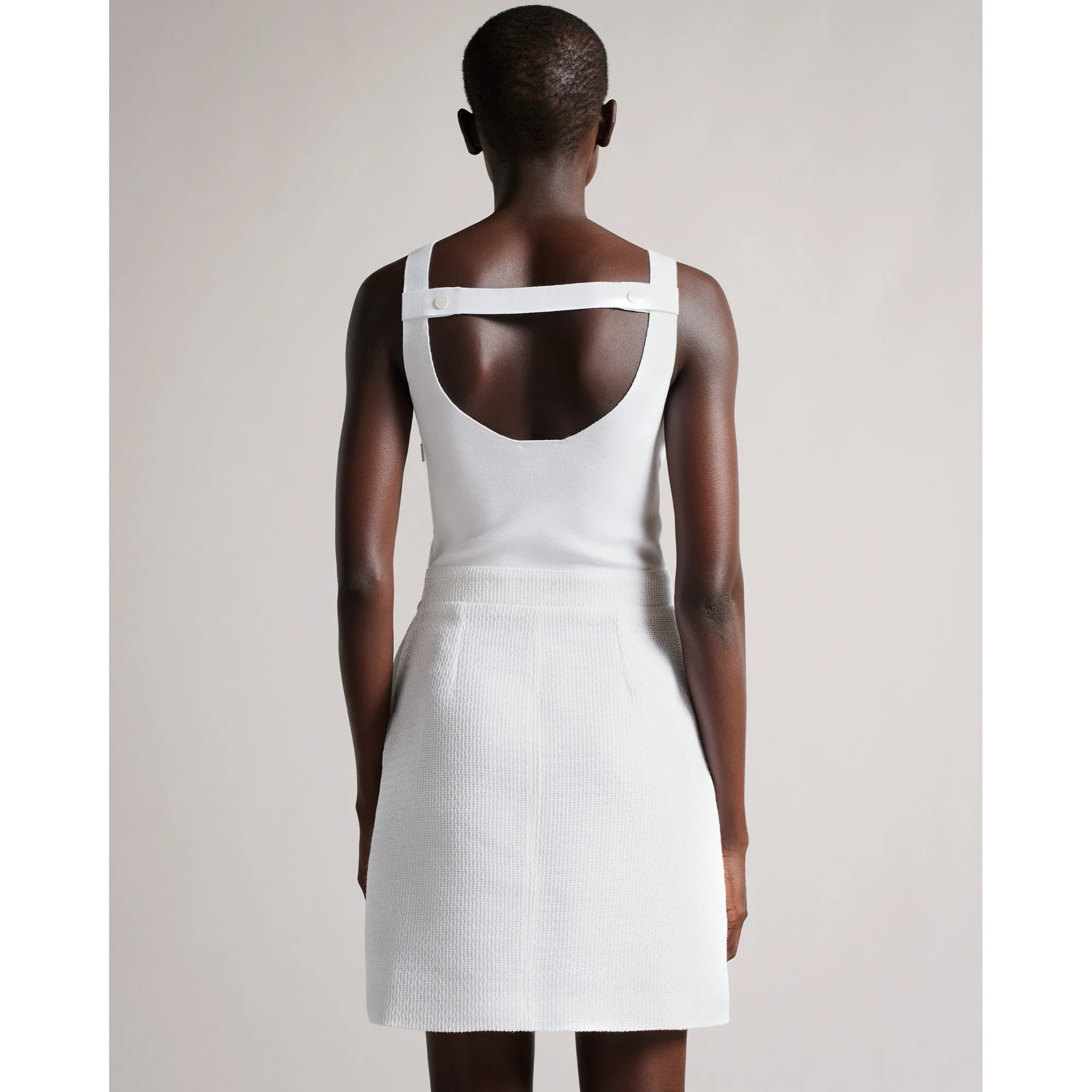 Women Wmd-Anitra-Dress With Knit Bodice And Tulip Skirt - White