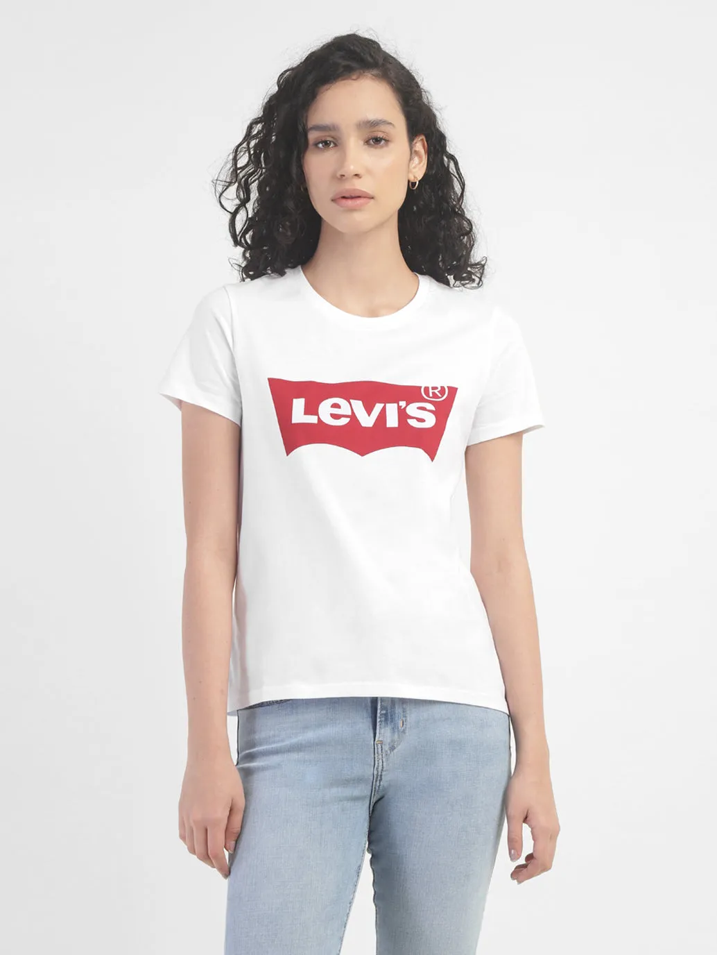 Women's Brand Logo Crew Neck T-shirt White