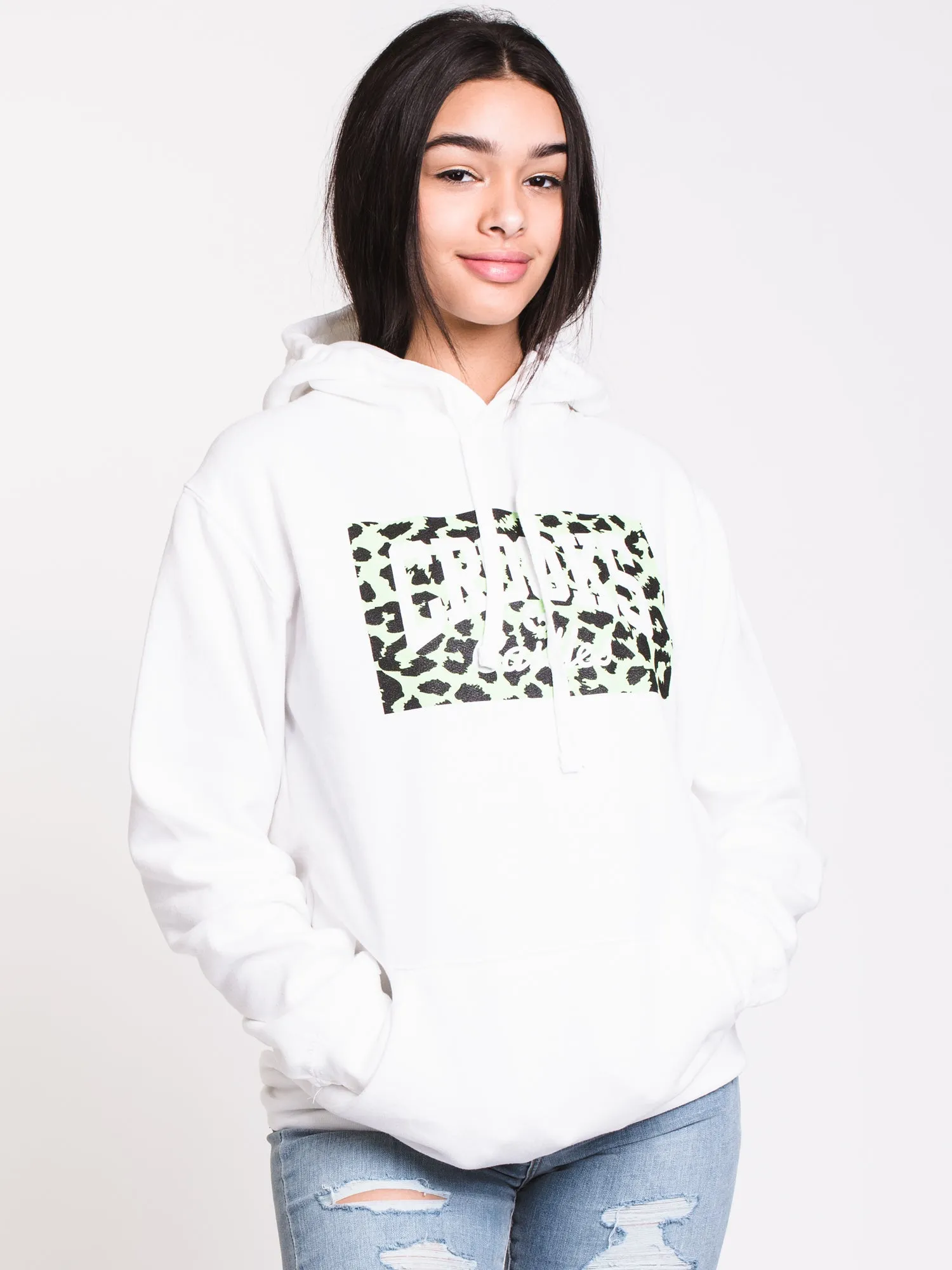 WOMENS CHEETAH VIBES BOX PULLOVER HOODIE - CLEARANCE