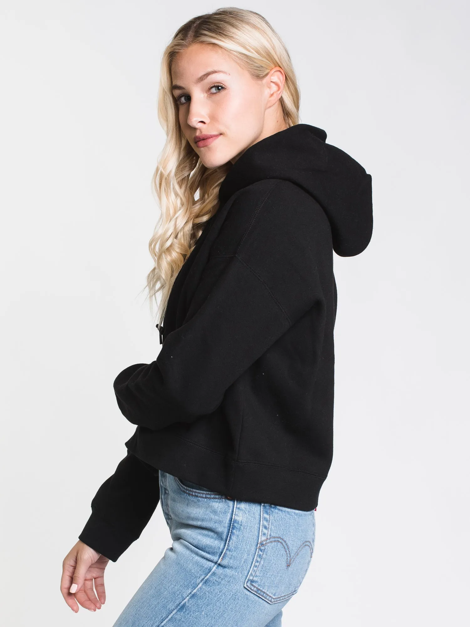 WOMENS SHIPLEY PULLOVER HOODIE- BLACK - CLEARANCE