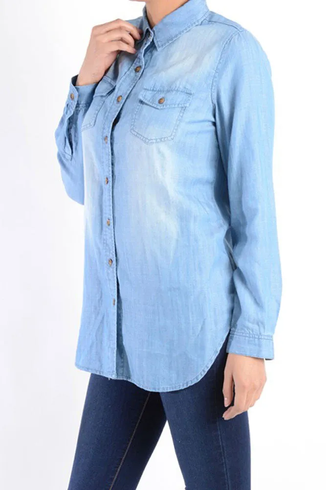 Women's Short Denim Shirtdress