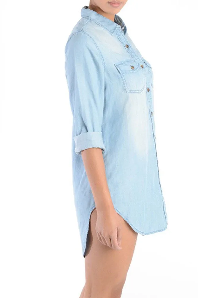 Women's Short Denim Shirtdress