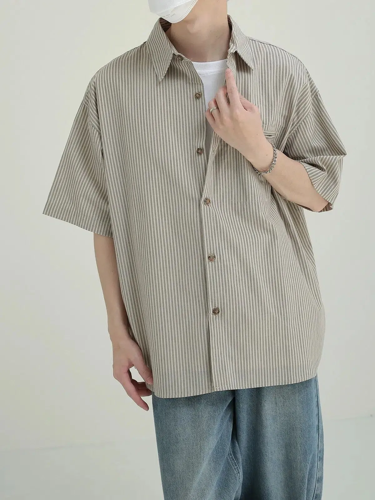 Zhou Neutral Stripes Shirt