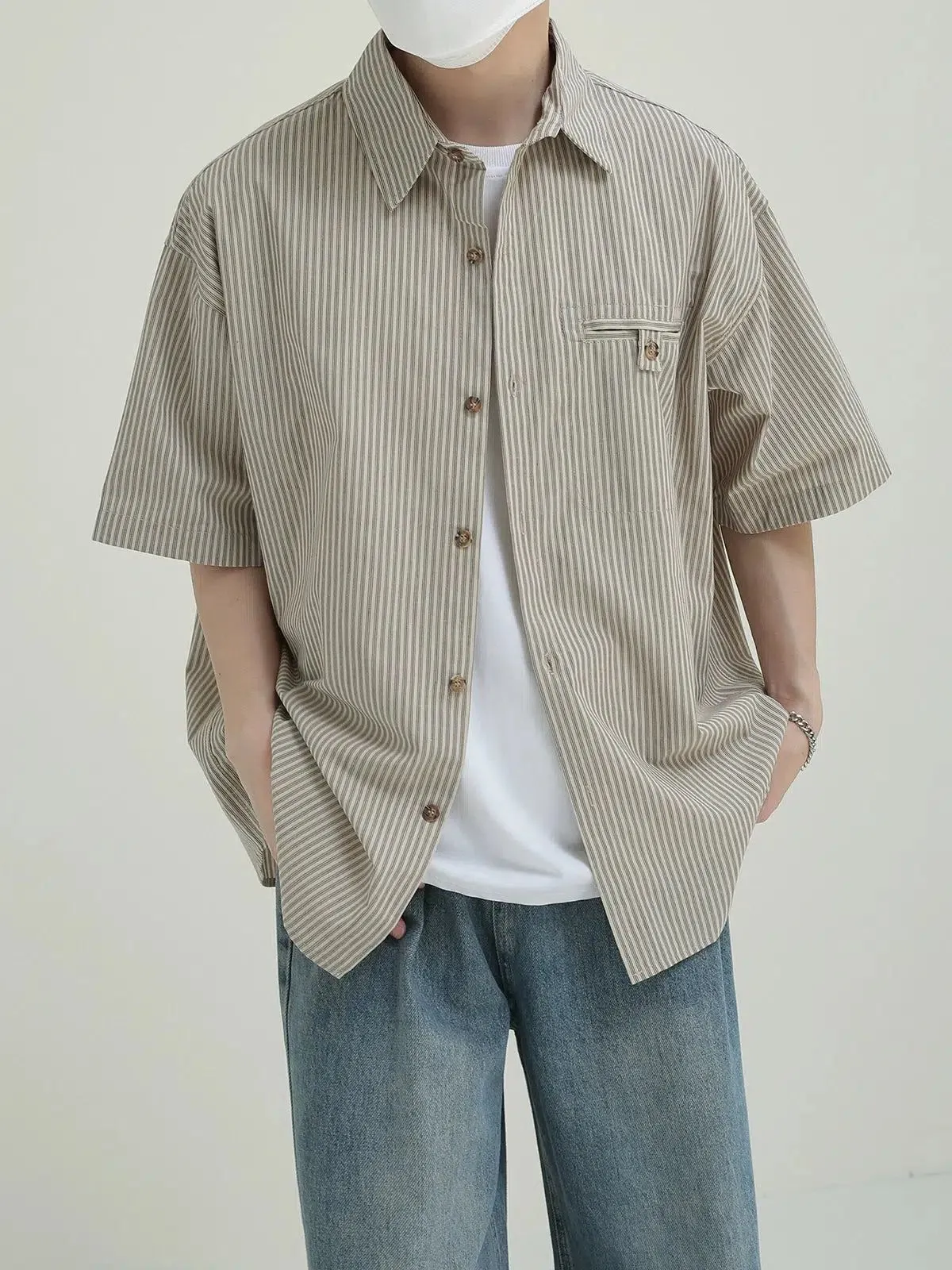 Zhou Neutral Stripes Shirt